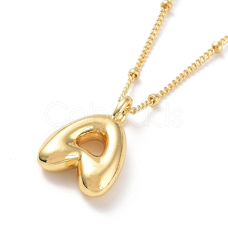 Initial Letter Brass Pendant Necklaces NJEW-A015-21G-A-1