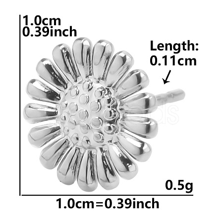 Non-Tarnish 304 Stainless Steel Flower Stud Earrings for Women BE5708-1-1