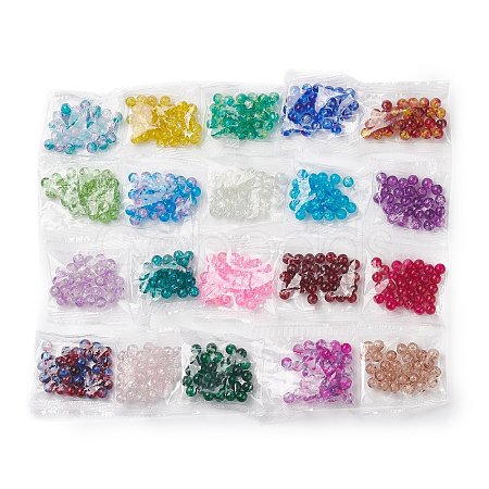 25Pcs Transparent Crackle Glass Beads CCG-XCP0001-02A-1