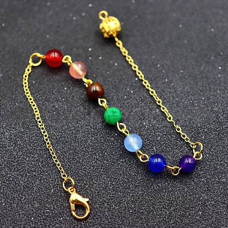 Natural Gemstone Dowsing Pendulums Chains PW-WG739B0-02-1