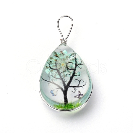 Transparent Glass Pendants GLAA-SZC0001-01A-1