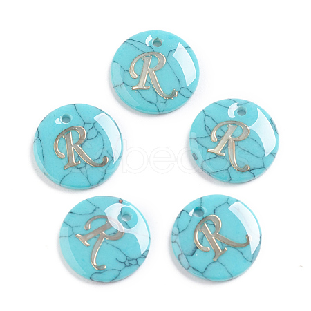 Synthetic Turquoise Charms X-G-L561-001R-1