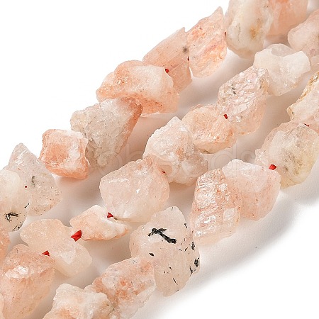 Raw Rough Synthetic Strawberry Quartz Beads Strands G-B065-C23-1