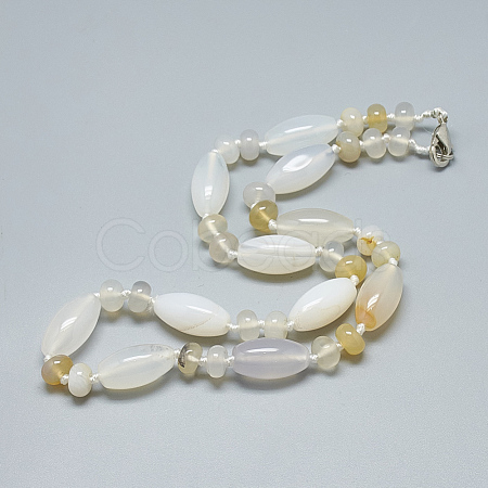 Natural Agate Beaded Necklaces NJEW-S388-05-1