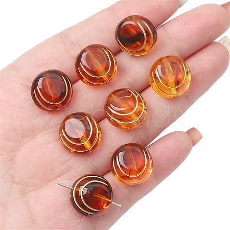 Imitation Amber Transparent Acrylic Beads MACR-D071-02E-1
