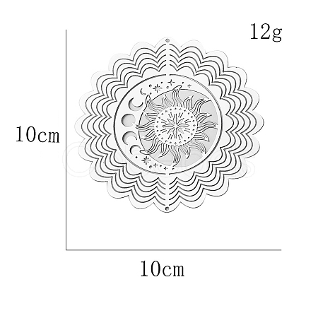 Non-Tarnish Stainless Steel 3D Wind Spinners PW-WG583F5-01-1