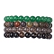 4Pcs Constellation 8mm Round Natural Gray Agate & Green Aventurine & Indian Agate & Black Onyx(Dyed & Heated) Beaded Stretch Bracelets for Women, Aries, Inner Diameter: 2-1/4 inch(5.8cm)