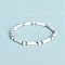 Natural Howlite Bead Stretch Bracelets, with Alloy Beads, Column, Inner Diameter: 5cm