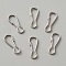 Iron Key Clasp Findings, Snap Clasps, Calabash Shape, Platinum, 20x7.5x1.5mm