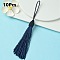 Polyester Tassel Big Pendant Decorations, Marine Blue, 145~175x10.5~12mm