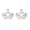 Non-Tarnish 316 Surgical Stainless Steel Charms, Laser Cut, Crown Charm, Stainless Steel Color, 11.5x13x1mm, Hole: 1.5mm