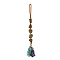 Nuggets Natural Tiger Eye Pendant Decorations, Braided Nylon Thread and Gemstone Chip Tassel Hanging Ornaments, 185~190mm