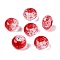 Two Tone Transparent Crackle Acrylic European Beads, Large Hole Beads, Rondelle, Red, 14x8.5mm, Hole: 5.5mm, about 537pcs/500g