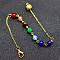 Natural Gemstone Dowsing Pendulums Chains, with Metal Chains and Clasps, Golden, 190mm