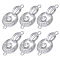 CHGCRAFT  6Pcs Brass Fold Over Clasp with Crystal Rhinestone, Crescent Moon, Platinum, moon: 16.5x14x3.5mm, hole: 1.5mm, clasp: 12.5x4.5x5mm, hole: 1.8mm,