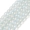 Glass Bead Strands, with Glitter Powder, Round, Pale Green, 8x7.5mm, Hole: 1mm, about 105pcs/strand, 31.02''(78.8cm)