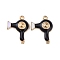 Alloy Enamel Pendants, Cadmium Free & Lead Free, Golden, Hair Dryer Charm, Black, 25.5x19.5x5.5mm, Hole: 1.8mm