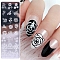 Paper Nail Art Stickers, with Steel Plate, Self-Adhesive Nail Design Art, for Nail Toenails Tips Decorations, Flower, 12x4x0.1cm