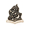 Gothic Fantasy Book Zinc Alloy Black Enamel Pin Brooches, Halloween Badge, Golden, 30x25mm