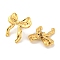 Ion Plating(IP) 304 Stainless Steel Stud Earrings for Women, Bowknot, Real 18K Gold Plated, 24x22mm