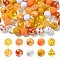 Opaque Acrylic Beads Set, Thanksgiving Day Theme, Round, Dark Orange, 19~20x18~19mm, Hole: 2~3mm