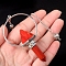 Natural Red Jasper  Dowsing Pendulum Big Pendants, Undyed, with Platinum Plated Meatl Findings, Cone Charm, 320mm