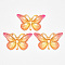 Transparent Acrylic Pendants, with Plated Bottom, Butterfly, Pink, 23x38x5mm, Hole: 1.2mm