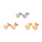 6 Pairs 304 Stainless Steel Flat Round Stud Earrings for Women, Mixed Color, 8mm, Pin: 1mm