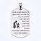 Tarnish Resistant 201 Stainless Steel Quote Pendants, Stamped Dog Tags, Inspirational Gifts for Granddaughter Jewelry, Rectangle, Laser Cut, Stainless Steel Color, 45x27x1.5mm, Hole: 4x7.5mm