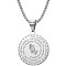 Non-Tarnish Stainless Steel Round Pendant Necklace Praying Hands Coin Jewelry Accessory