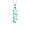 Synthetic Turquoise Hexagon Prism Pendant Necklace with Platinum Alloy Chains, 20.87 inch(53cm)