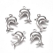 Tarnish Resistant 304 Stainless Steel Pendants, Dolphin, Stainless Steel Color, 16x10.5x3.5mm, Hole: 1mm