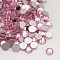 Glass Flat Back Rhinestone, Grade A, Back Plated, Faceted, Half Round, Light Rose, 3~3.2mm, about 1440pcs/bag