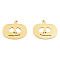 Ion Plating(IP) 201 Stainless Steel Pendants, Halloween Style, Pumpkin Jack-O'-Lantern, Real 18K Gold Plated, 21x25x1mm, Hole: 1.4mm