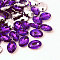 Imitation Taiwan Acrylic Rhinestone Cabochons, Pointed Back & Faceted, Oval, Blue Violet, 18x13x5mm