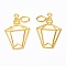 Alloy Open Back Bezel Pendantds, Perfume Bottle, Cadmium Free & Lead Free, Golden, 39x26x1.5mm, Hole: 2mm