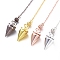 Brass Cone Dowsing Pendulums, with Lobster Claw Clasps, Mixed Color, 220x2.5mm