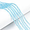 Glass Beads Strands, Faceted, Rondelle, Light Sky Blue, 3.5x3mm, Hole: 0.4mm, about 113~115pcs/strand, 32~33cm