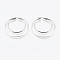 Tarnish Resistant 201 Stainless Steel Hoop Earrings, with 304 Stainless Steel Pin, Hypoallergenic Earrings, Double Ring, Stainless Steel Color, 12 Gauge, 54x52x2mm, Pin: 0.7x1mm