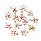 Zinc Alloy Enamel Links Connectors, with Crystal Rhinestones, Golden, Flower, Pink, 15.5x19.5x3mm, Hole: 2mm