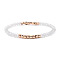 Gold-tone Miyuki Elastic Crystal Beaded Bracelet with Acrylic Tube Beads