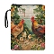 Cloth Book Covers for Paperbacks, Book Sleeves with Zipper, Rectangle, Rooster, 290x220mm