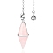 Natural Rose Quartz Pointed Dowsing Pendulums, Bicone, 400mm