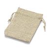 Polyester Imitation Burlap Packing Pouches Drawstring Bags ABAG-R005-17x23-01-2