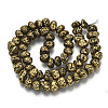 Electroplated Natural Lava Rock Beads Strands G-S352-29AG-2