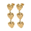 Ion Plating(IP) 304 Stainless Steel Heart Stud Earrings EJEW-Z068-03G-1