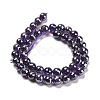 Electroplated Natural Amethyst Round Beads Strands G-L598-A05-02-3