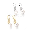 Shell Pearl Dangle Earrings EJEW-G263-12-1