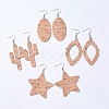 Imitation Leather Dangle Earrings EJEW-JE03056-M-1