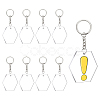 BENECREAT DIY Hexagon Acrylic Blank Pendant Keychain Making Kits DIY-BC0001-61P-1